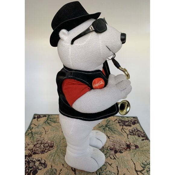 Coca-Cola Musical Polar Bear Jazz Band Sax Player Christmas Decor Music Works - Picture 4 of 14